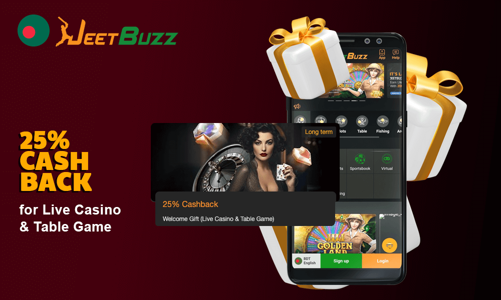 Information How to claim Jeetbuzz 25% Cashback for Live Casino & Table Game