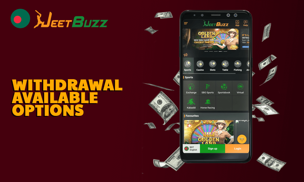 Table with Jeetbuzz Withdrawal Available Options